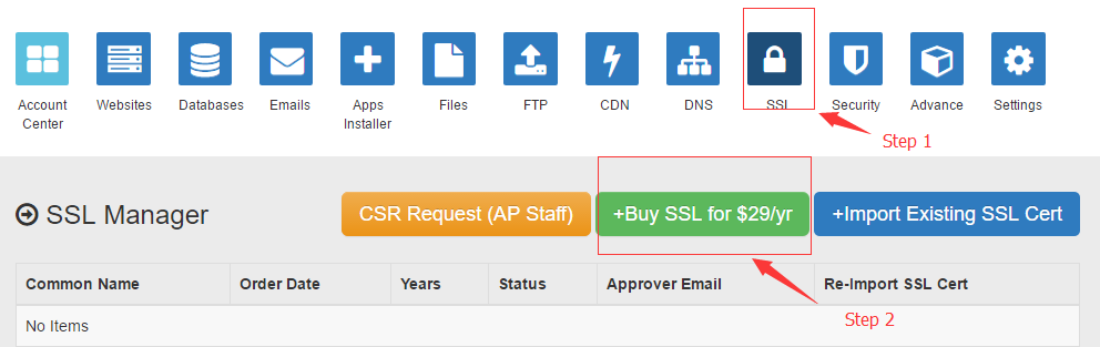 How do I order SSL - mySitePanel.net
